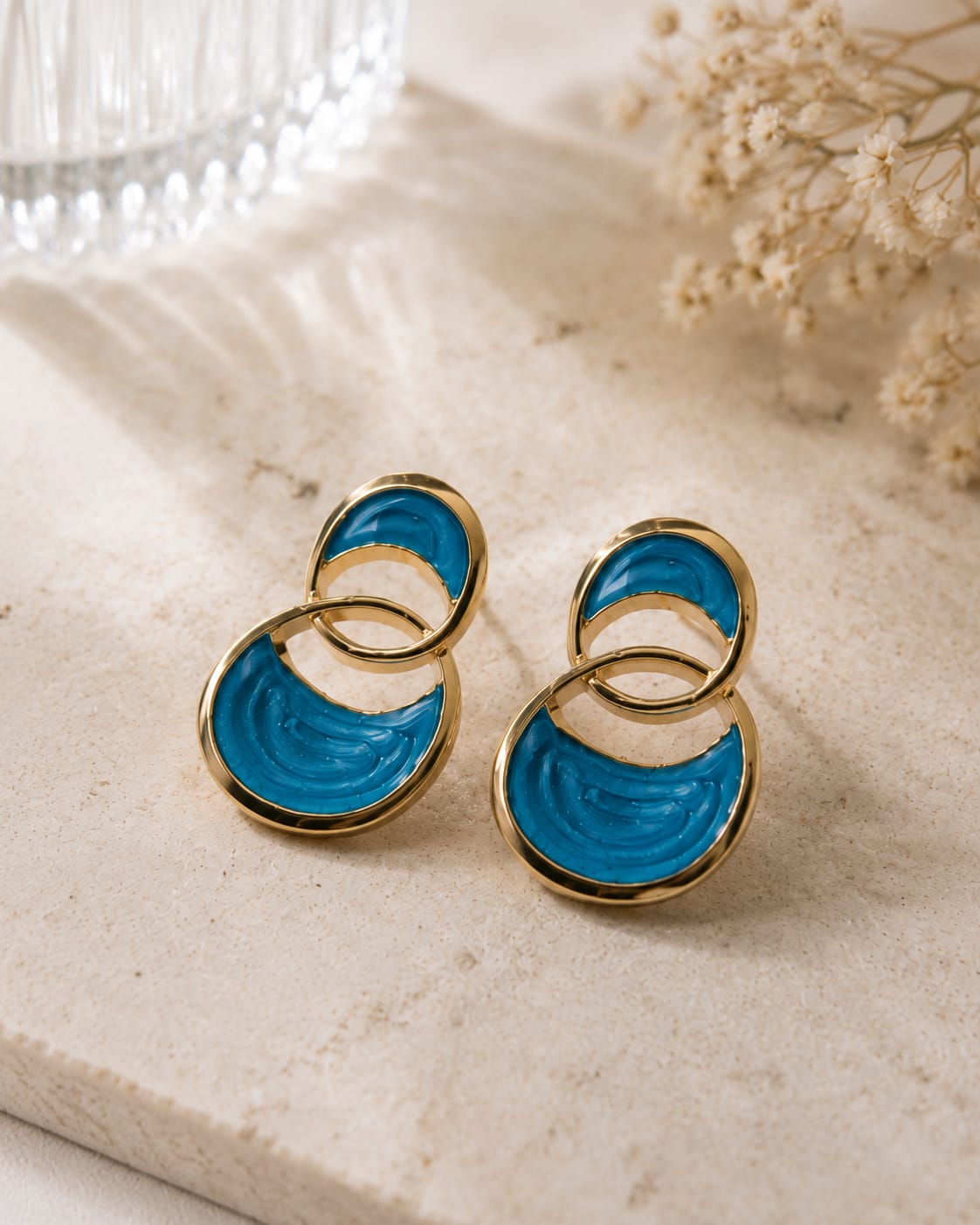 Azure Gold Loop Earrings