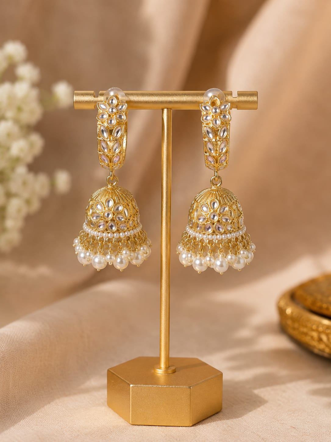 Noor Jhumka Pearl Earrings