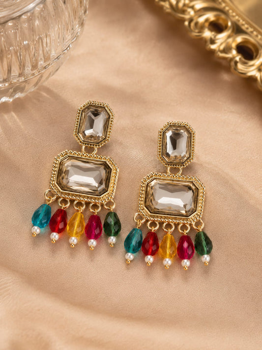 Kundan Chandelier Earrings – Multicolour
