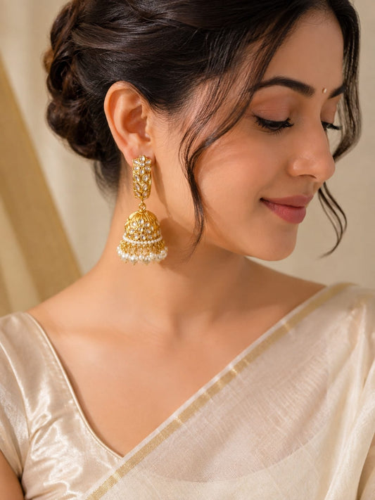 Noor Jhumka Pearl Earrings