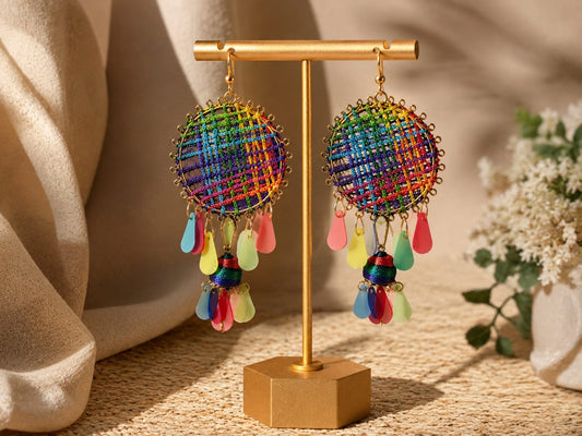 Ghunghroo Rangoli Handcrafted Earrings